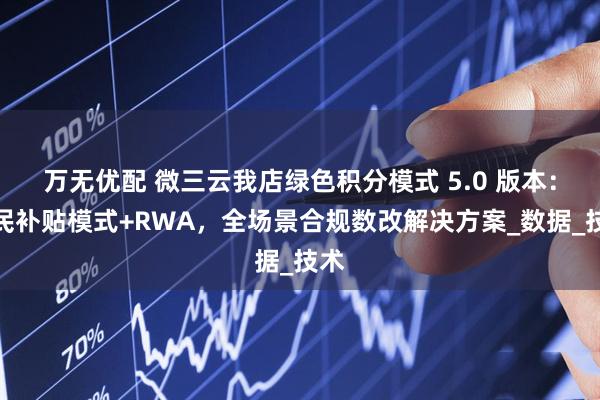 万无优配 微三云我店绿色积分模式 5.0 版本：全民补贴模式+RWA，全场景合规数改解决方案_数据_技术