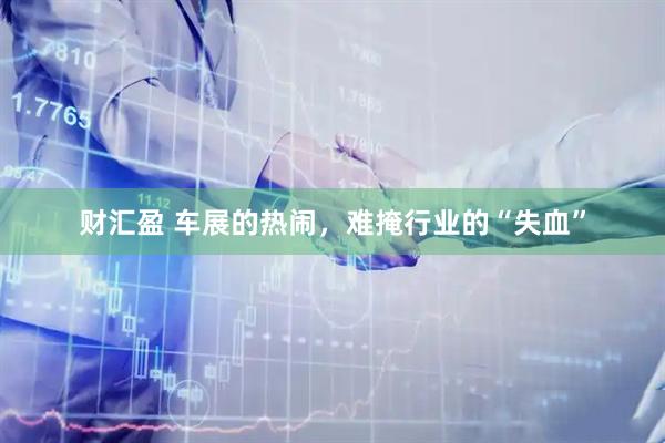 财汇盈 车展的热闹，难掩行业的“失血”